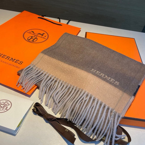 Scarf 180 CM In Brown Mix Beige Cashmere 398203