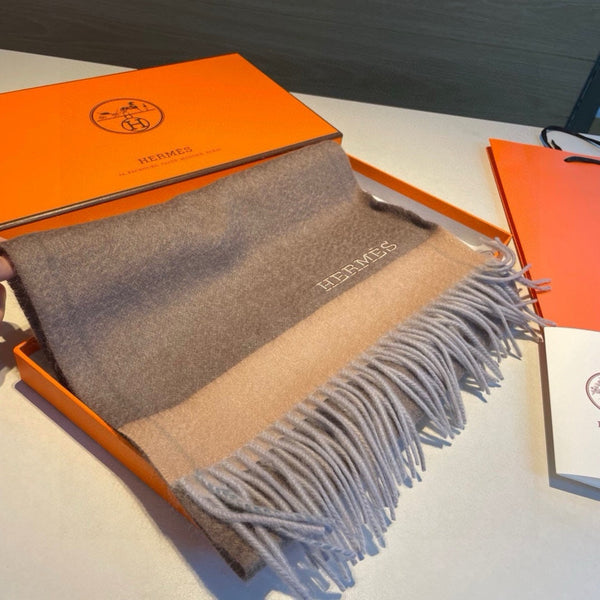 Scarf 180 CM In Brown Mix Beige Cashmere 398203
