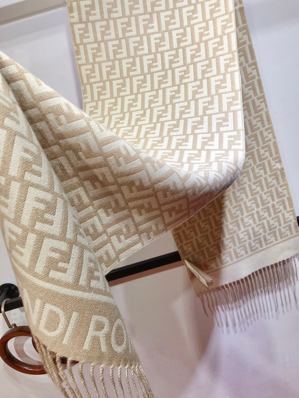 FF 200CM Scarf Beige Wool Cashmere 103255