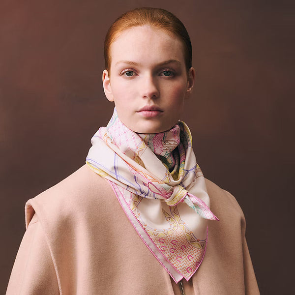 HM 26s Chevaux d'Hephaistos 90x90cm Scarf Twill Silk 402767