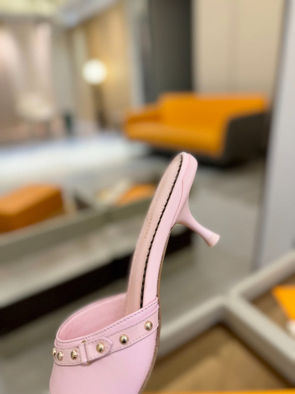 LV x TM 6AM Mule 4cm Pink Sheepskin 241216
