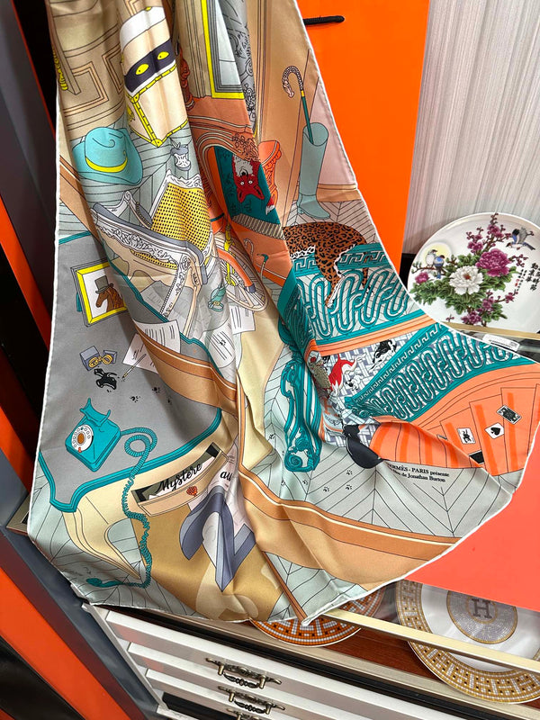 Mystere Au 24 Scarf 90 CM In Colorful Silk 293140