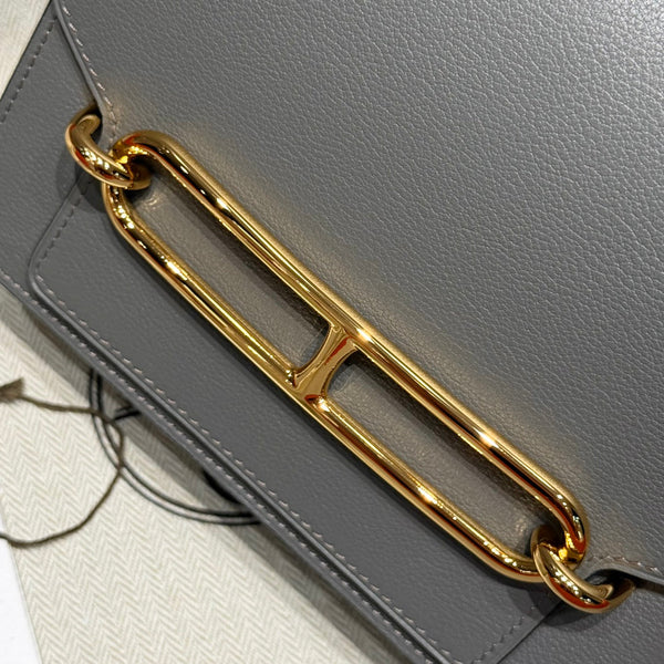 HM SAC ROULIS 18 GRAY EVERCOLOR CALFSKIN 237578