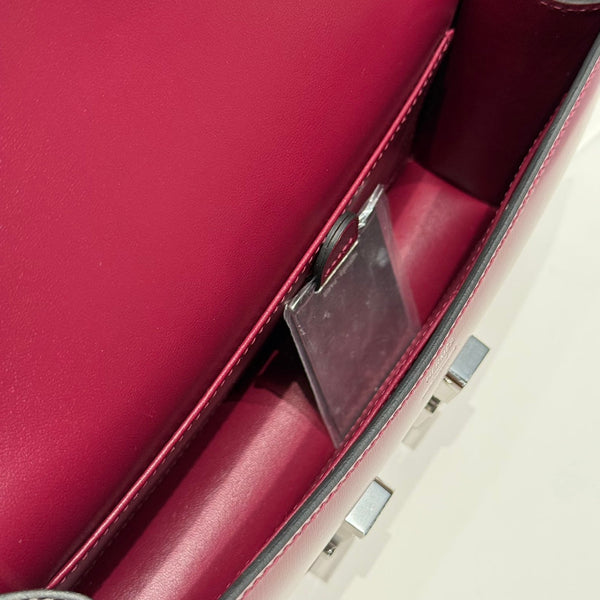 HM Constance Elan 24cm Bag Burgundy Box Calfskin Silver Hardware