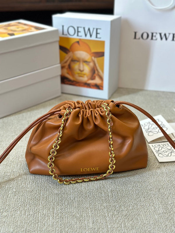 LOE SMALL 23 FLAMENCO PURSE IN WARM DESERT NAPPA LAMBSKIN