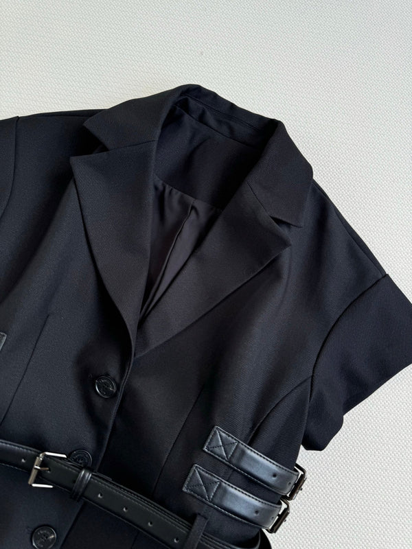 CD 25 Vest With Belt Black Wool Viscose