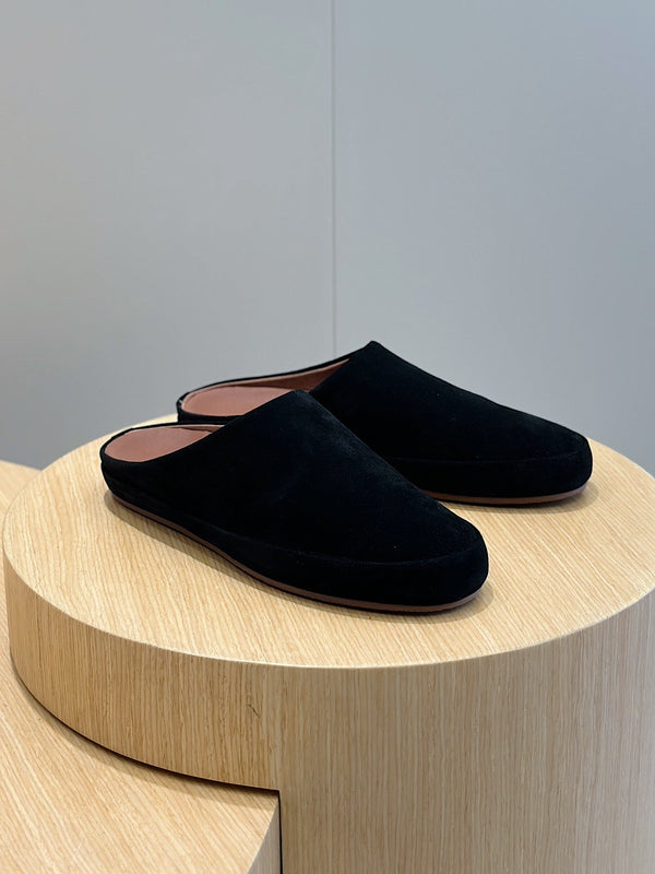 LP TOMORI SABOT MULES BLACK SUEDE