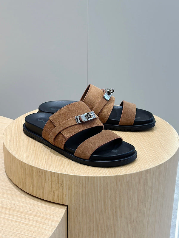 HM Men's Jackson Slide Brown Suede 547709