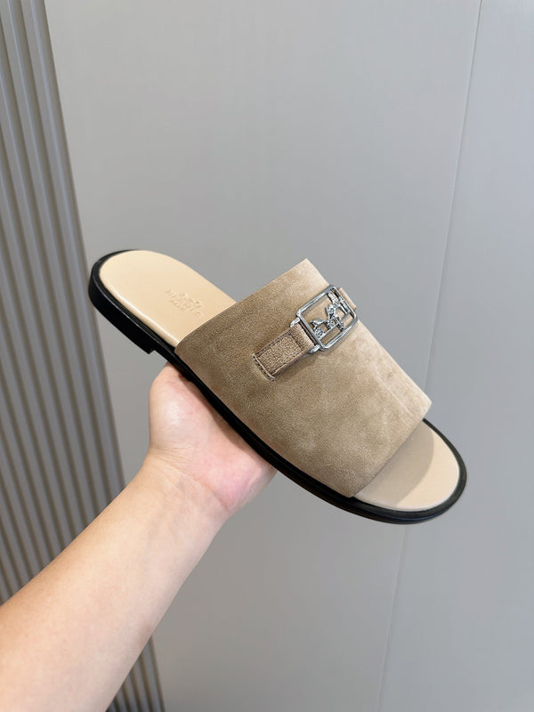 HM Men's Tenor Slide Light Brown Suede 547657