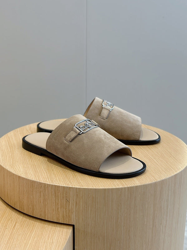 HM Men's Tenor Slide Light Brown Suede 547657