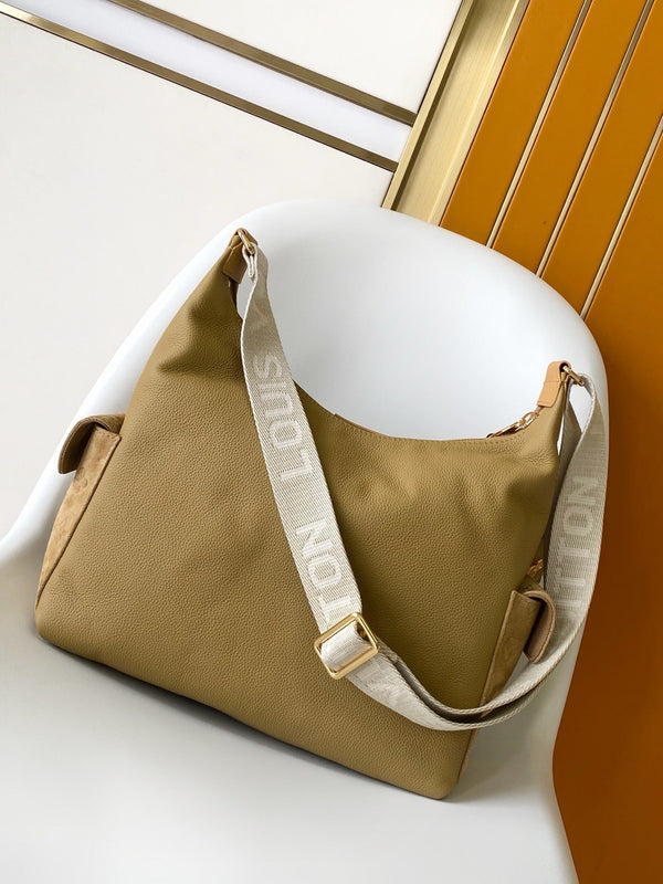 LV Hobo Cargo Bag Khaki Monogram Canvas & Cowhide GHW