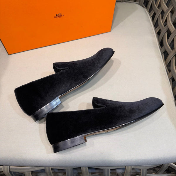 HM Men's Kateo Loafers Black Velvet 675409