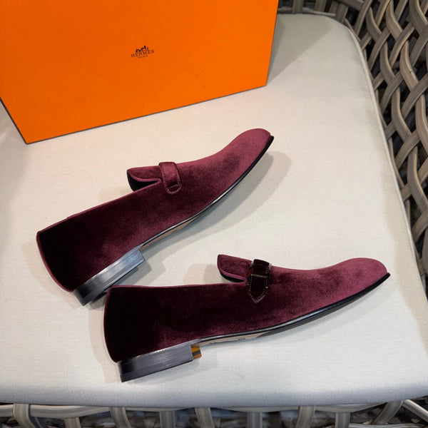 HM Men's Loafers Red Velvet 675414