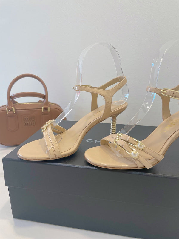 CC 26s High-Heeled Sandals 6.5cm Beige Lambskin 941632