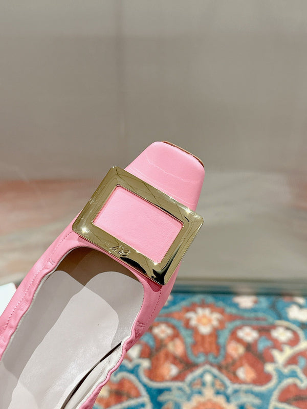 Viv Ballet Flats Pink Imported Lambskin 247129