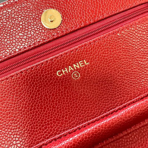 CC WOC Classic Fortune Bag 19cm Red Caviar Leather