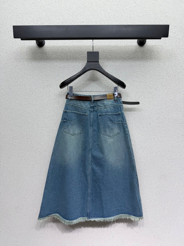 CD 26s Midi Skirts Washed Blue Denim 397750