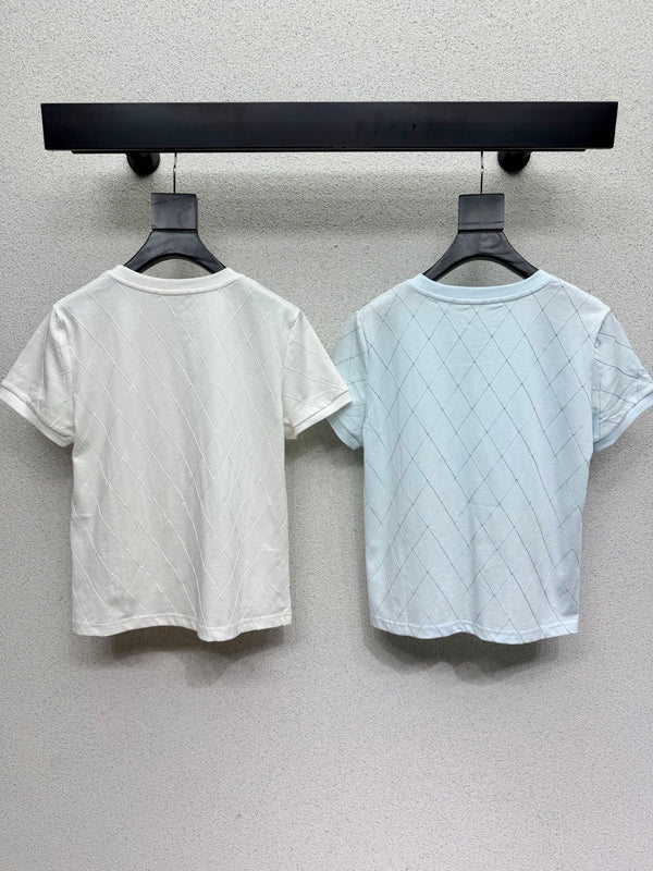 CC 26s Diamond-Patterned Short-Sleeved T-shirt Cotton 398349