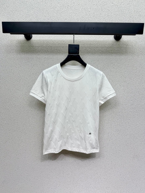 CC 26s Diamond-Patterned Short-Sleeved T-shirt Cotton 398349