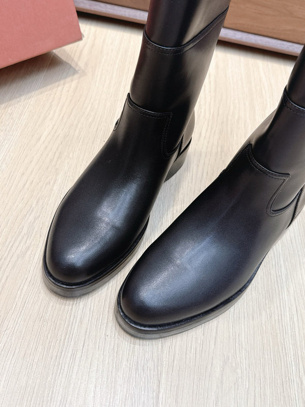 LP Lupo Mid-Calf Boot 20mm Black Cowhide Sheepskin 447741