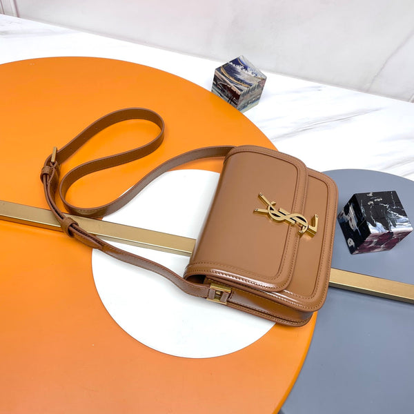 YSL Solferino Mini Satchel Bag Tan Brown Calfskin 285612