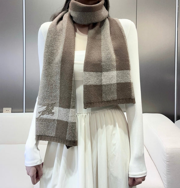 SCARF 190 CM IN MEDIUM BROWN CASHMERE 398395