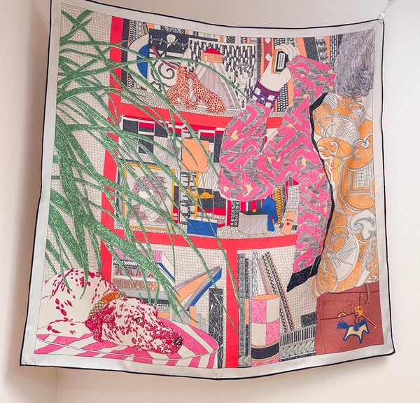 HM 26s Printed Square Scarf 88 In Silk 309444