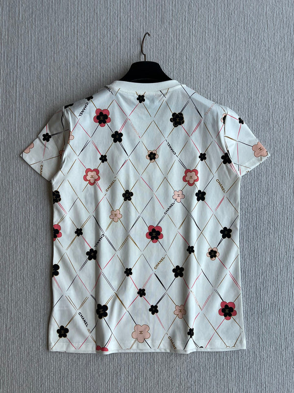 CC 25 Round- Neck T-shirt In White Cotton 277250