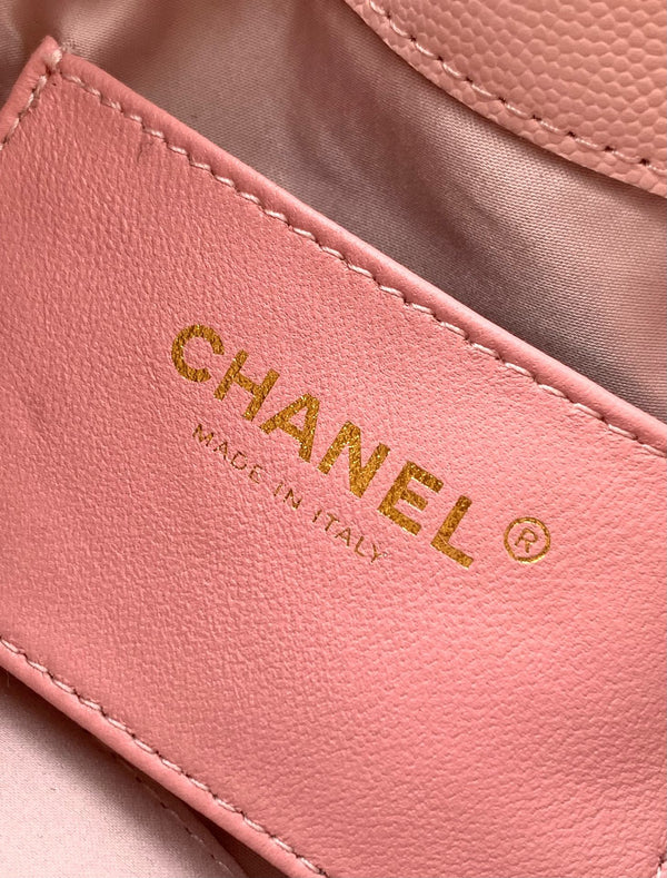 CC 25C Hobo Bags 20cm Light Pink Grained Calfskin