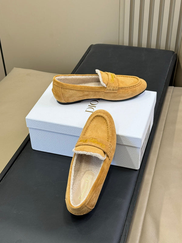 CD Alps Dior Boy Loafer Amber Gold Suede Wool 561811
