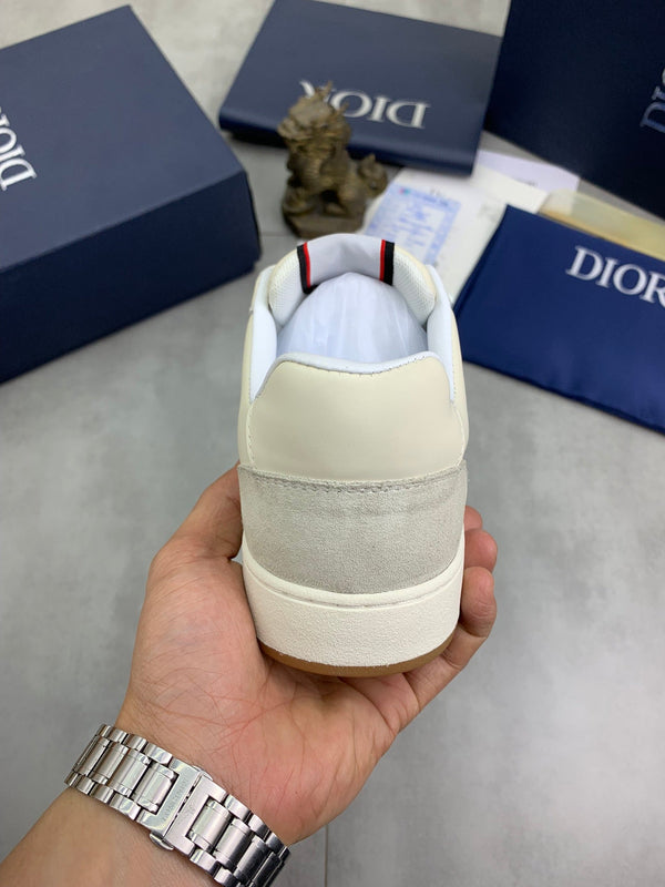 CD HOMME SNEAKERS IVORY CALFSKIN AND SUEDE