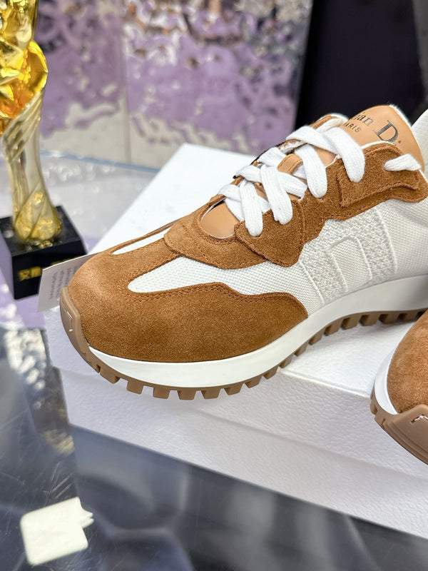 CD C'est Dior Sneaker Brown White Mesh Suede Calfskin 546578