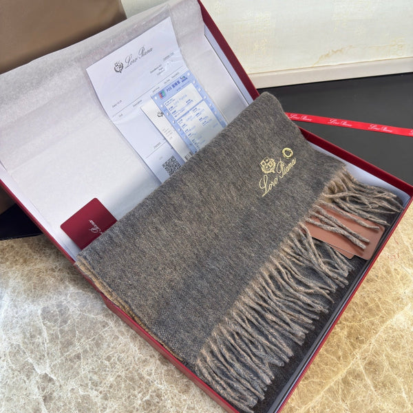 Loro Piana Long Scarf Grey Cashmere 150391