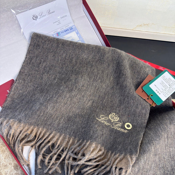 Loro Piana Long Scarf Grey Cashmere 150391