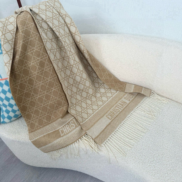 CD Double-Sided Scarf 200cm Beige Cashmere 150402