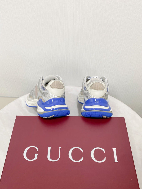GG 2.0 Low Top Sneakers Grey Blue Mesh Leather 675580
