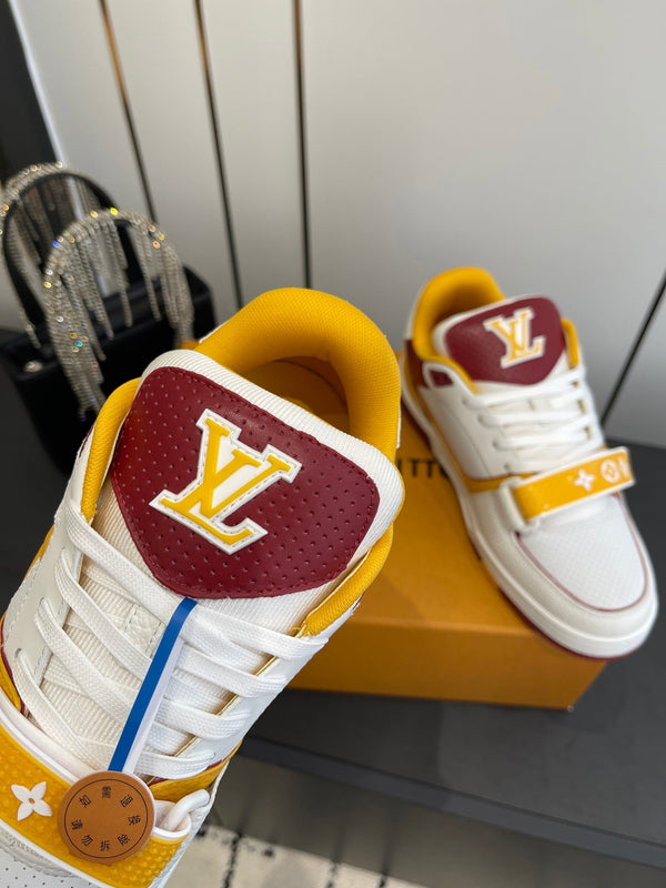 LV Tarine sneakers White and Yellow Perforated Calf Leather 533502