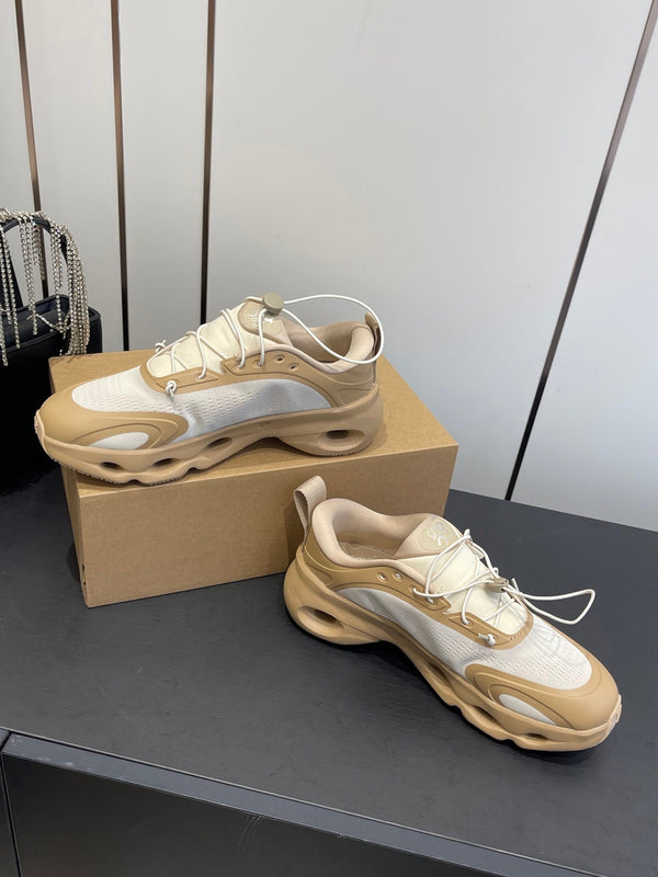 Loewe x On Cloudsolo Sneakers Cream Grey and Light Beige Polyester and Mesh 533485