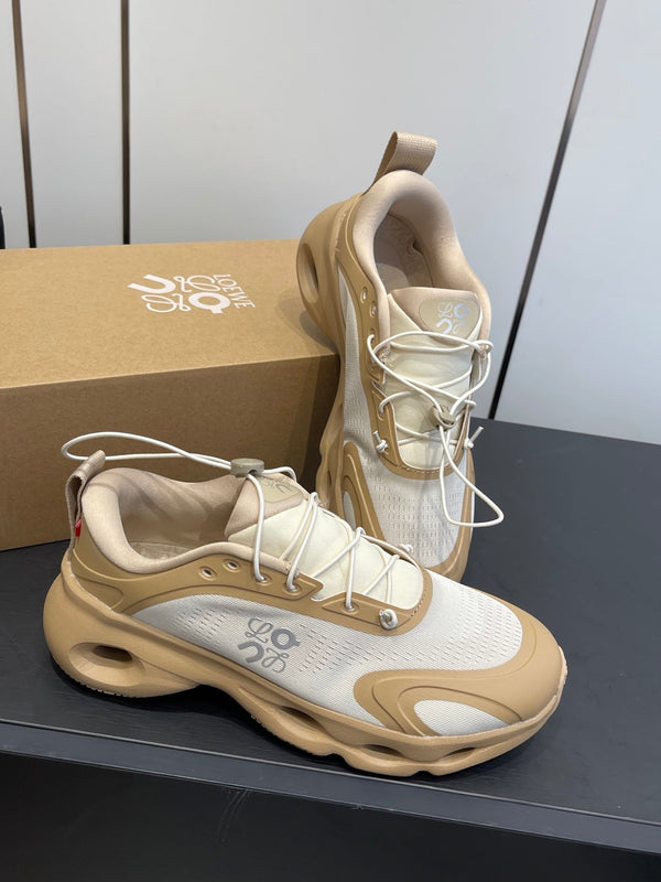 Loewe x On Cloudsolo Sneakers Cream Grey and Light Beige Polyester and Mesh 533485