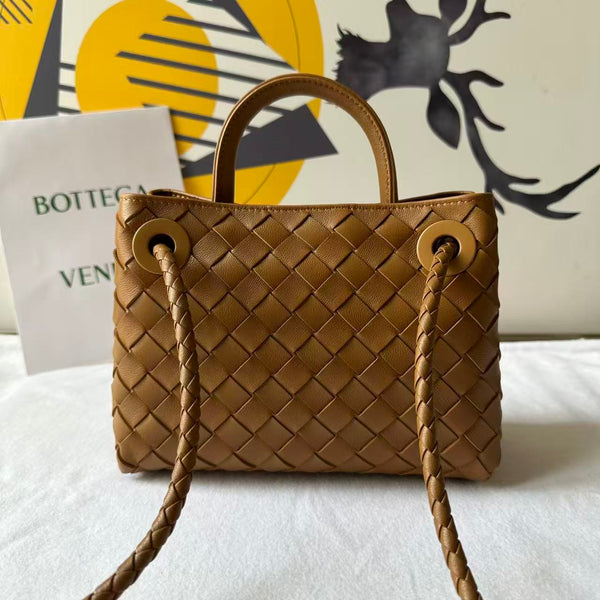 BV Small Andiamo Bag 20cm Muted Brown Intrecciato Leather 291456