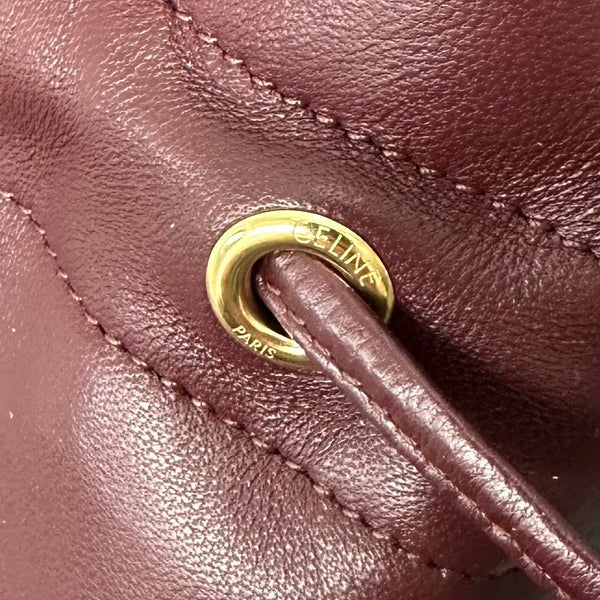 Celine Crystal Pouch Burgundy Lambskin
