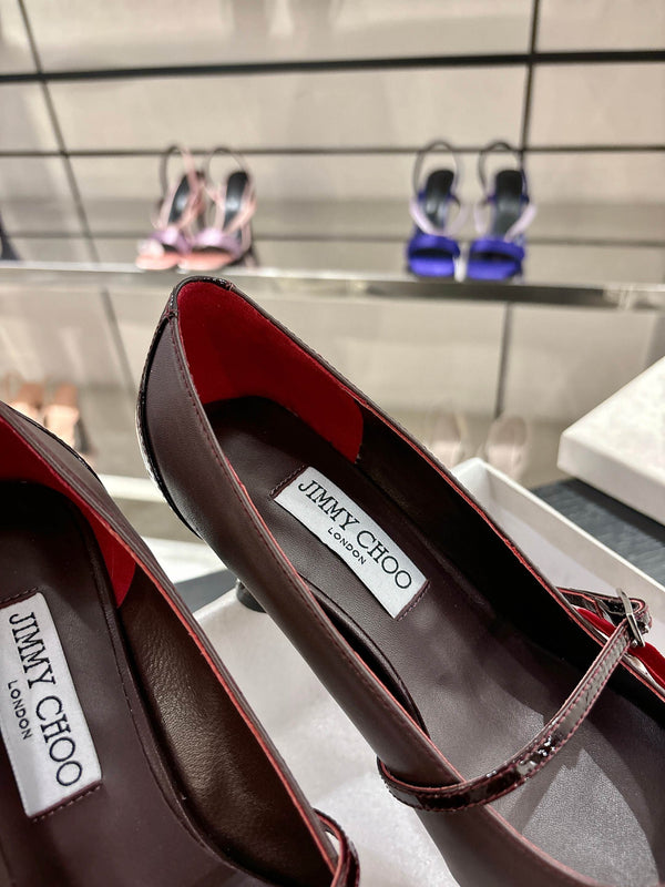 Jimmy Choo Aren Pump 65 Burgundy Cowhide 597664