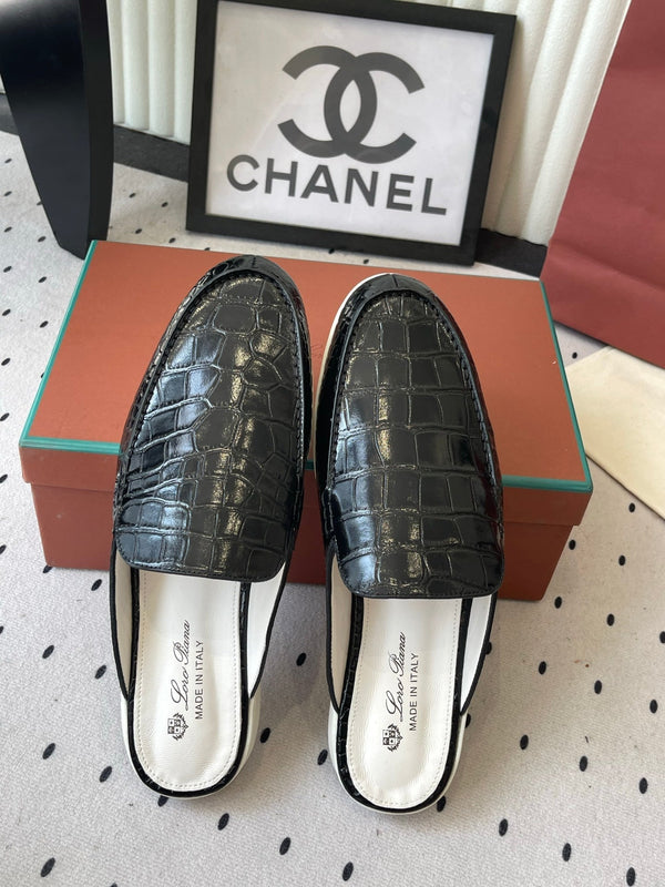 LP 26s Loafers Black Crocodile-Embossed Leather 892434
