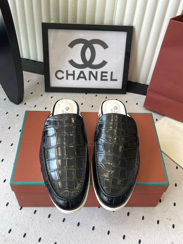 LP 26s Loafers Black Crocodile-Embossed Leather 892434
