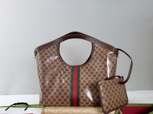 GG 26s Giglio Large Tote Bag 60cm Sand Brown Coated Canvas