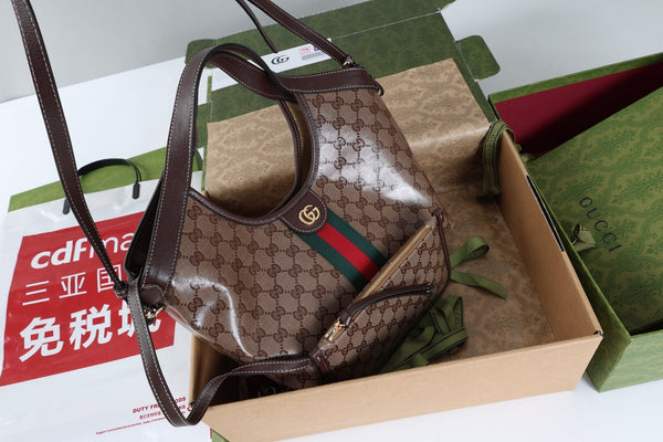 GG 26s Giglio Large Tote Bag 25cm Sand Brown Coated Canvas