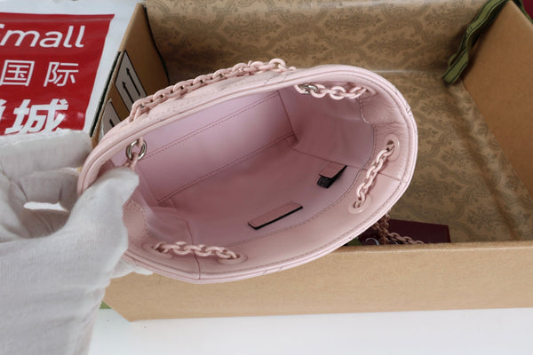 GG 26s Marmont Nano Bucket Bag 17cm Light Pink Quilted Leather