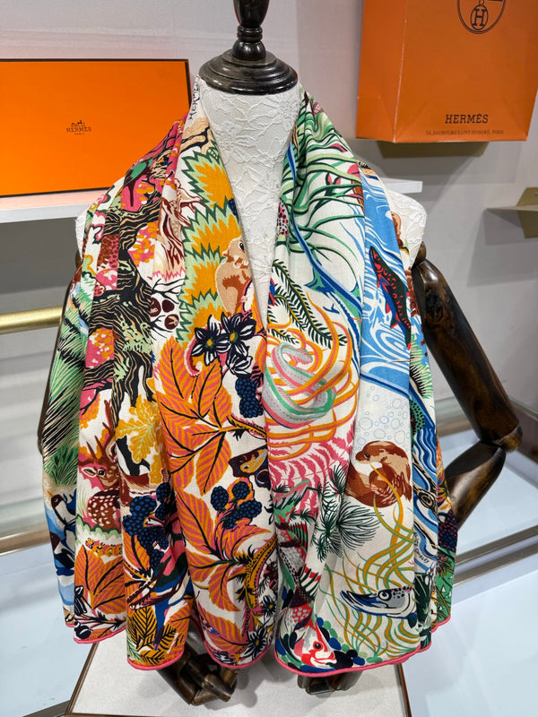 HM 26s Scarf 140 In Cashmere And Silk 217528