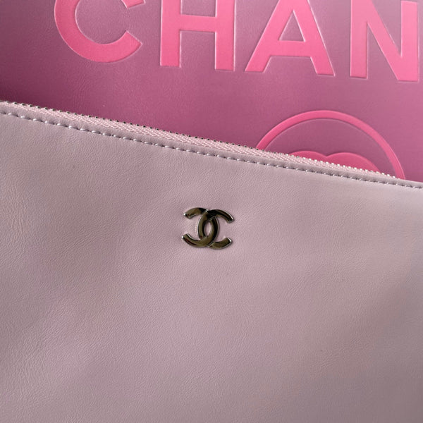 cc shopping bag 34cm pink purple calfskin silver hardware