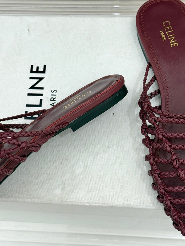 CE 26s Scoobie Braided Mules Burgundy Lambskin 991453